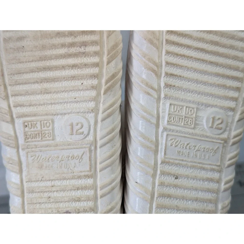 Waterproof White Rain Snow‎ Boots Kids Sz 12 Made in USA